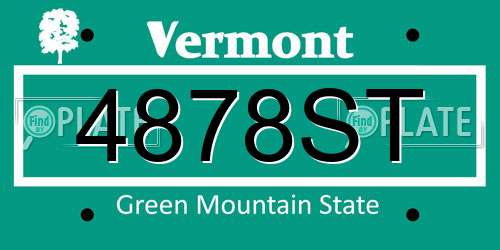 4878ST Vermont License Plate