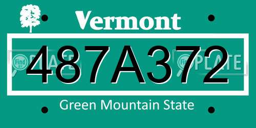487A372 Vermont License Plate