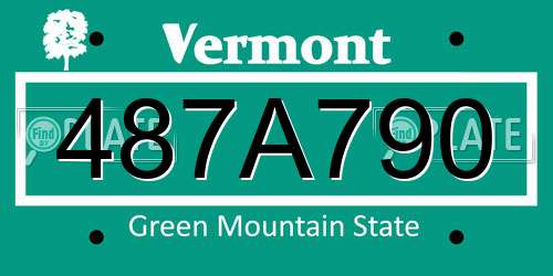 487A790 Vermont License Plate