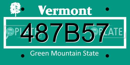 487B57 Vermont License Plate