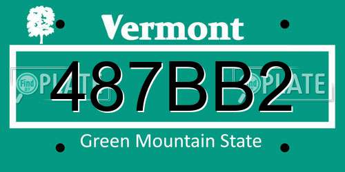 487BB2 Vermont License Plate