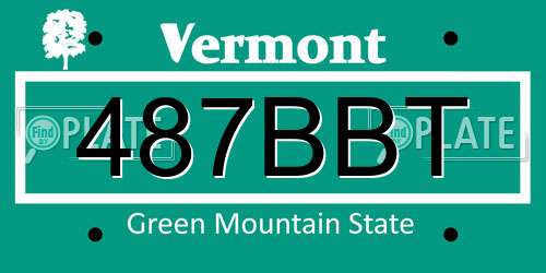 487BBT Vermont License Plate