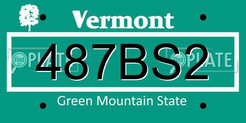 487BS2 Vermont License Plate