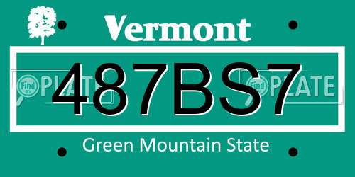 487BS7 Vermont License Plate