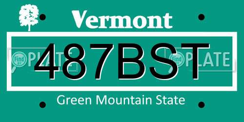487BST Vermont License Plate