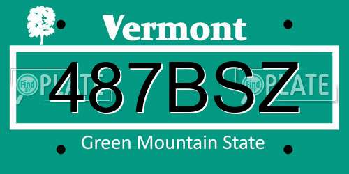 487BSZ Vermont License Plate