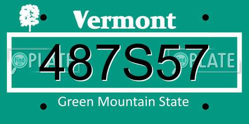 487S57 Vermont License Plate