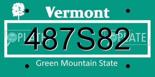 487S82 Vermont License Plate