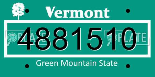 4881510 Vermont License Plate