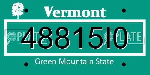 48815I0 Vermont License Plate
