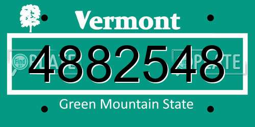 4882548 Vermont License Plate