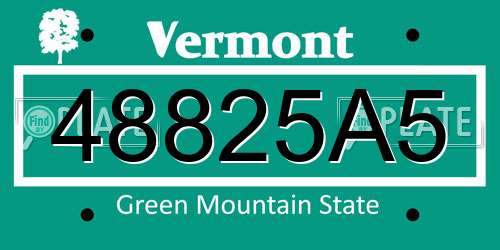 48825A5 Vermont License Plate