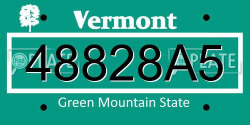 48828A5 Vermont License Plate