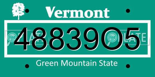 48839O5 Vermont License Plate