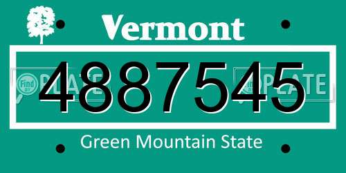 4887545 Vermont License Plate