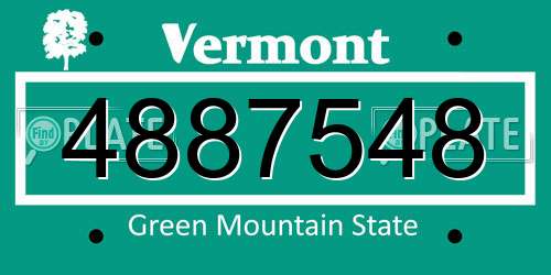 4887548 Vermont License Plate