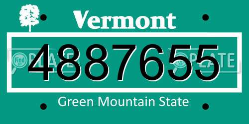 4887655 Vermont License Plate