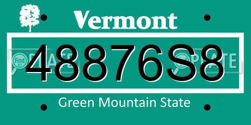 48876S8 Vermont License Plate