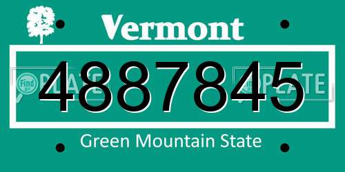 4887845 Vermont License Plate