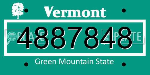 4887848 Vermont License Plate