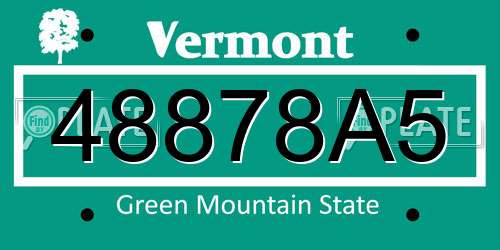 48878A5 Vermont License Plate