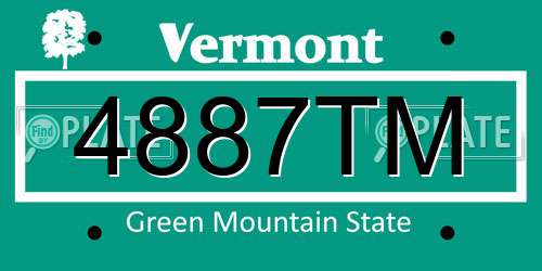 4887TM Vermont License Plate