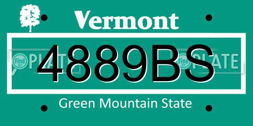 4889BS Vermont License Plate