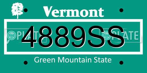 4889SS Vermont License Plate