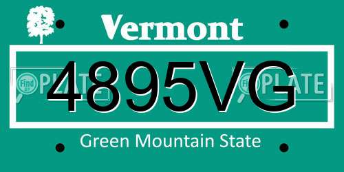 4895VG Vermont License Plate