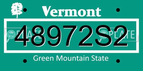48972S2 Vermont License Plate