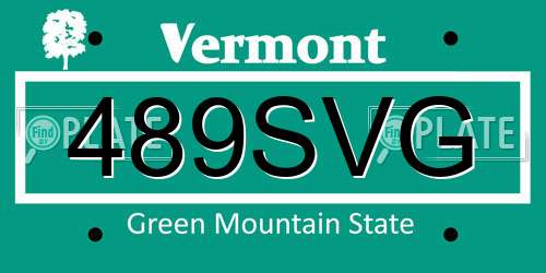 489SVG Vermont License Plate