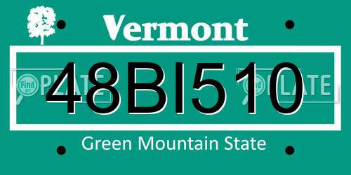 48BI510 Vermont License Plate