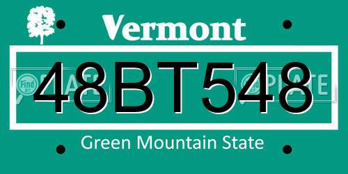 48BT548 Vermont License Plate