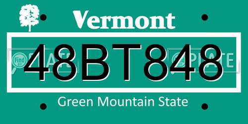 48BT848 Vermont License Plate