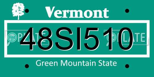 48SI510 Vermont License Plate