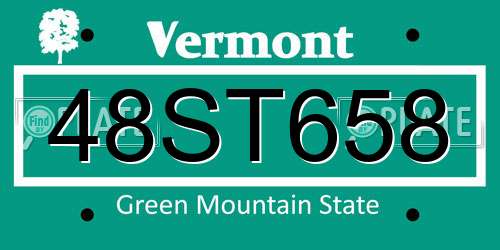 48ST658 Vermont License Plate