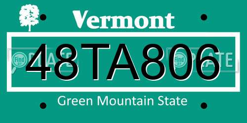 48TA806 Vermont License Plate