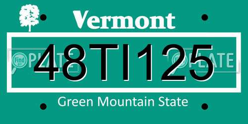 48TI125 Vermont License Plate