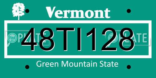 48TI128 Vermont License Plate
