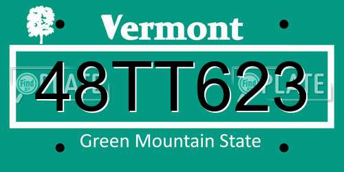 48TT623 Vermont License Plate