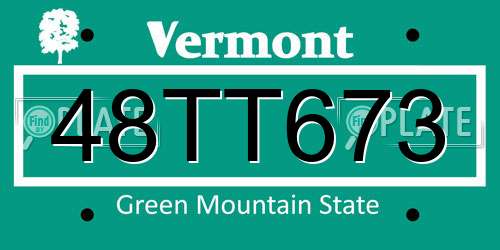48TT673 Vermont License Plate