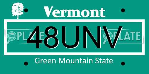 48UNV Vermont License Plate