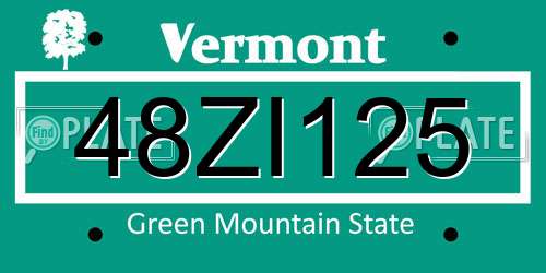48ZI125 Vermont License Plate