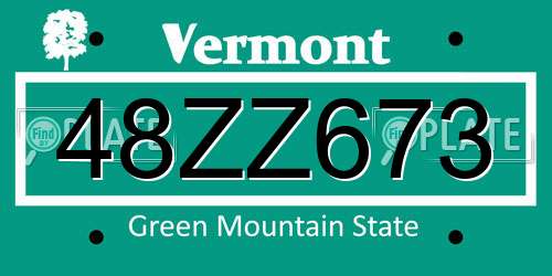 48ZZ673 Vermont License Plate