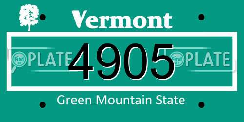 4905 Vermont License Plate