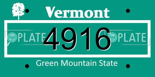 4916 Vermont License Plate