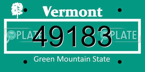 49183 Vermont License Plate