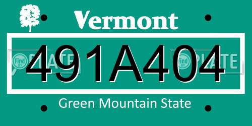 491A404 Vermont License Plate