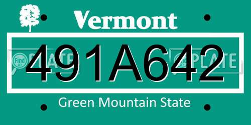 491A642 Vermont License Plate