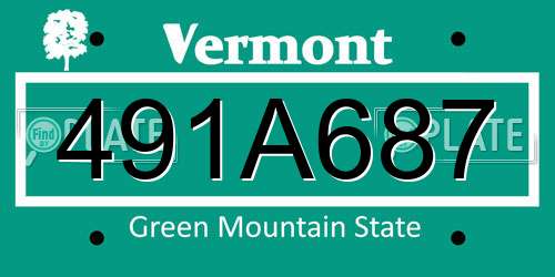 491A687 Vermont License Plate